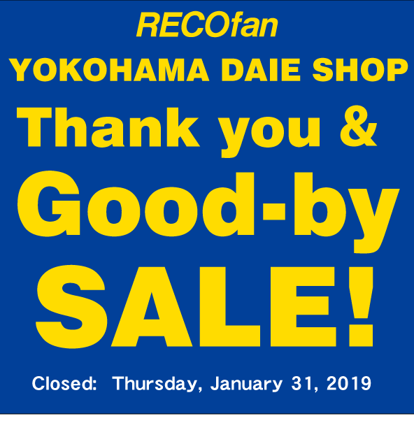 YOKOHAMA RECOfan thank you $B!u(B good-by SALE