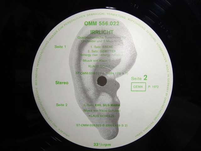 KLAUS SCHULZE / IRRLICHT$B!Z(BOHR/$B%I%$%DHW![!J(BUSED LP$B!K(B